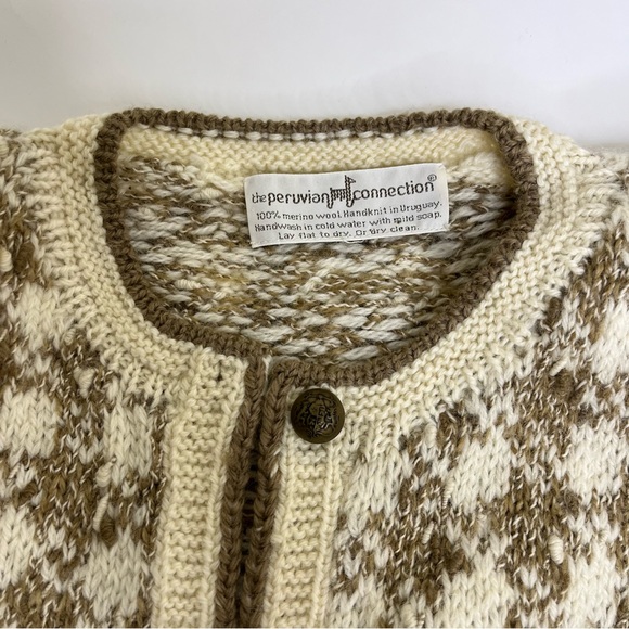 Peruvian Connection Vintage Merino Wool‎ Handknit Cardigan - Picture 4 of 8